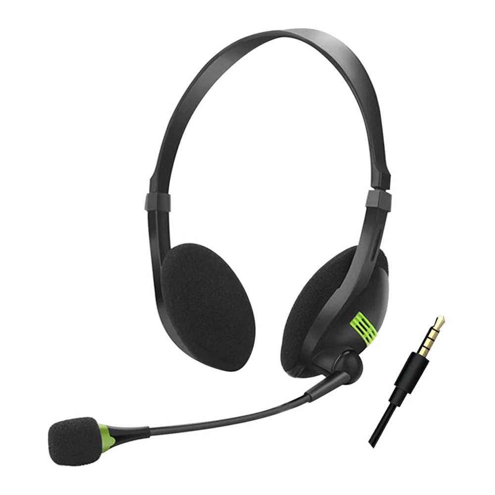 1pc 3.5mm Noise Cancelling Wired Headphones Microphone Universal USB Headset With Microphone For PC/Laptop/Computer