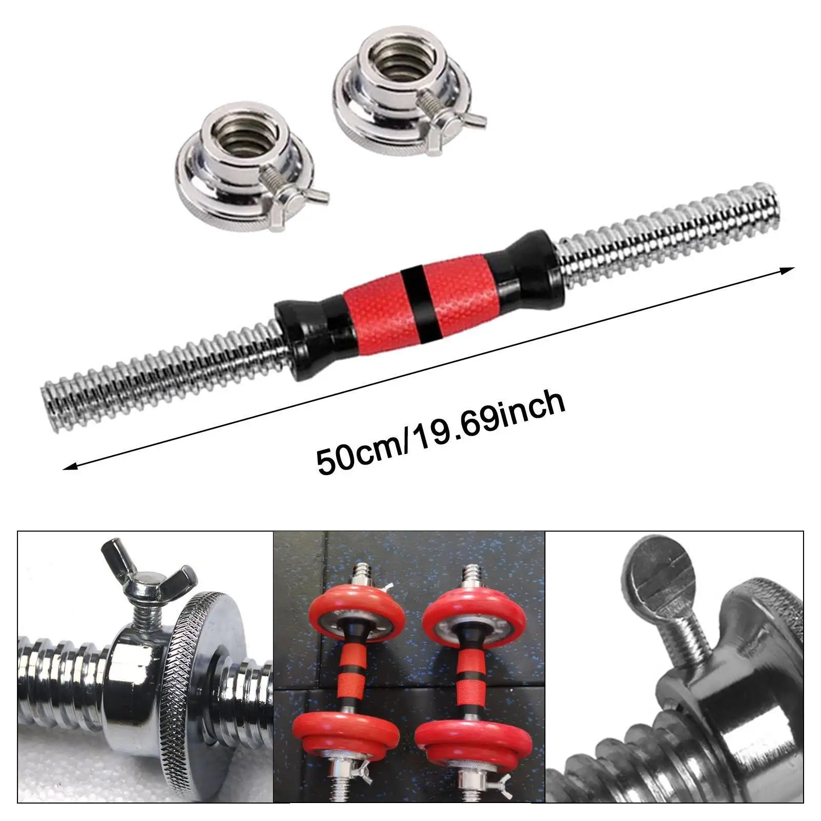 Dumbbell Bar Dumbbell Handle Adjustable with 2 Nuts Dumbbell Connecting Rod Barbell Bar for Weightlifting Accessories Workout Dumbbell Bar Dumbbell Handle Adjustable with 2 Nuts Dumbbell Connecting Rod Barbell Bar for Weightlifting Accessories Workout