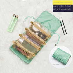 Elegant Women's Travel Cosmetic Organizer - Mesh Makeup Bag & Toiletry Storage Solution (Green)