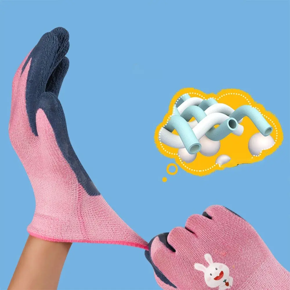Cartoon Animal Kids Work Gloves Multi-purpose Gardening Glove Camping Wear Resistant Latex Coated Gloves safety work gloves