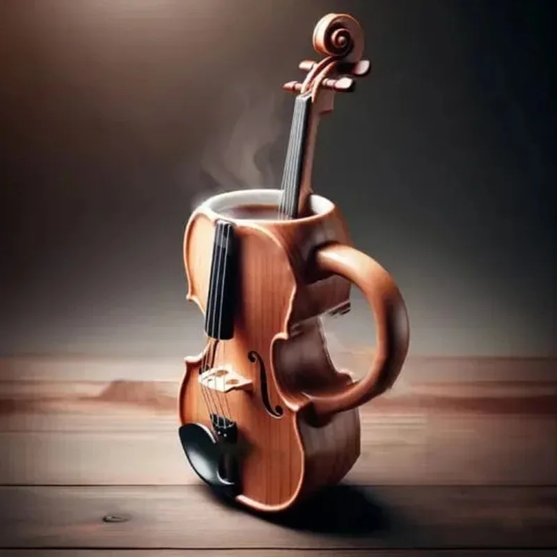Premium Creative Coffee Mug - Unique Musical Instrument Design, High-End Gift & Desktop Ornament