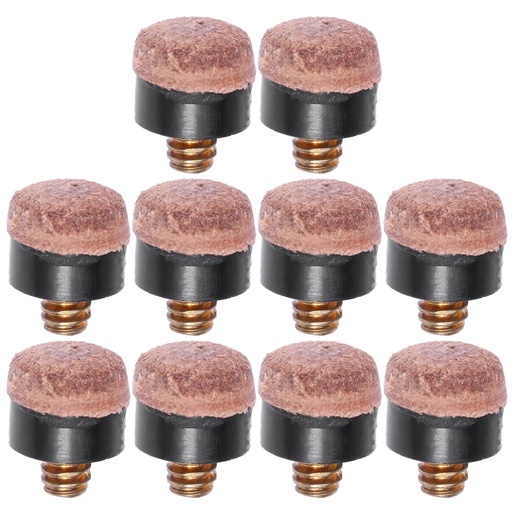 20 Pcs Screw Head Pool Cue Tips Cues Replacement Accessories Billiard for Skin