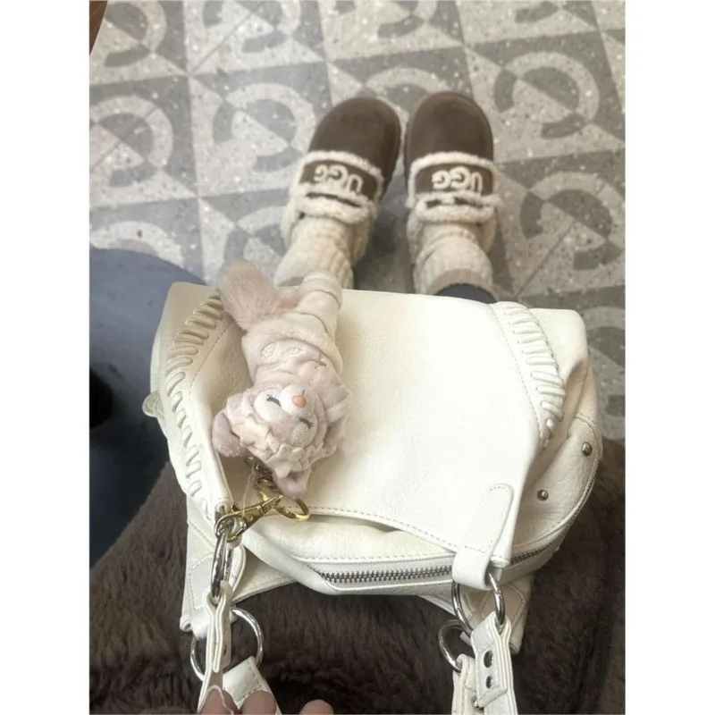 JIAERDI Hot Girls White Shoulder Bags Purse Women Fashionable Sweet Cute Underarm Bag Female Vintage Y2k Handbag Wallet 2025 New