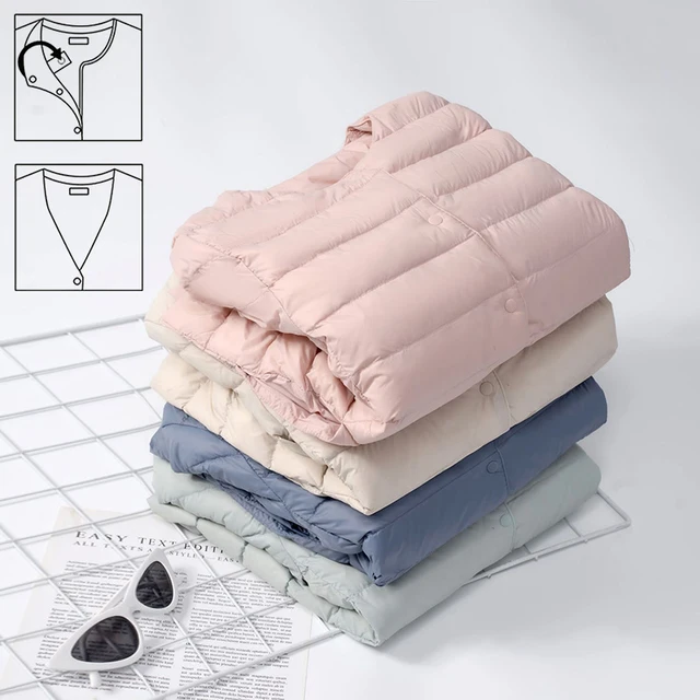 12 Colors Women Long Sleeves 90% White Duck Down Female Slim Warm Inner Ultra Lightweight Packable Ski Jacket Down Liner Jackets 1