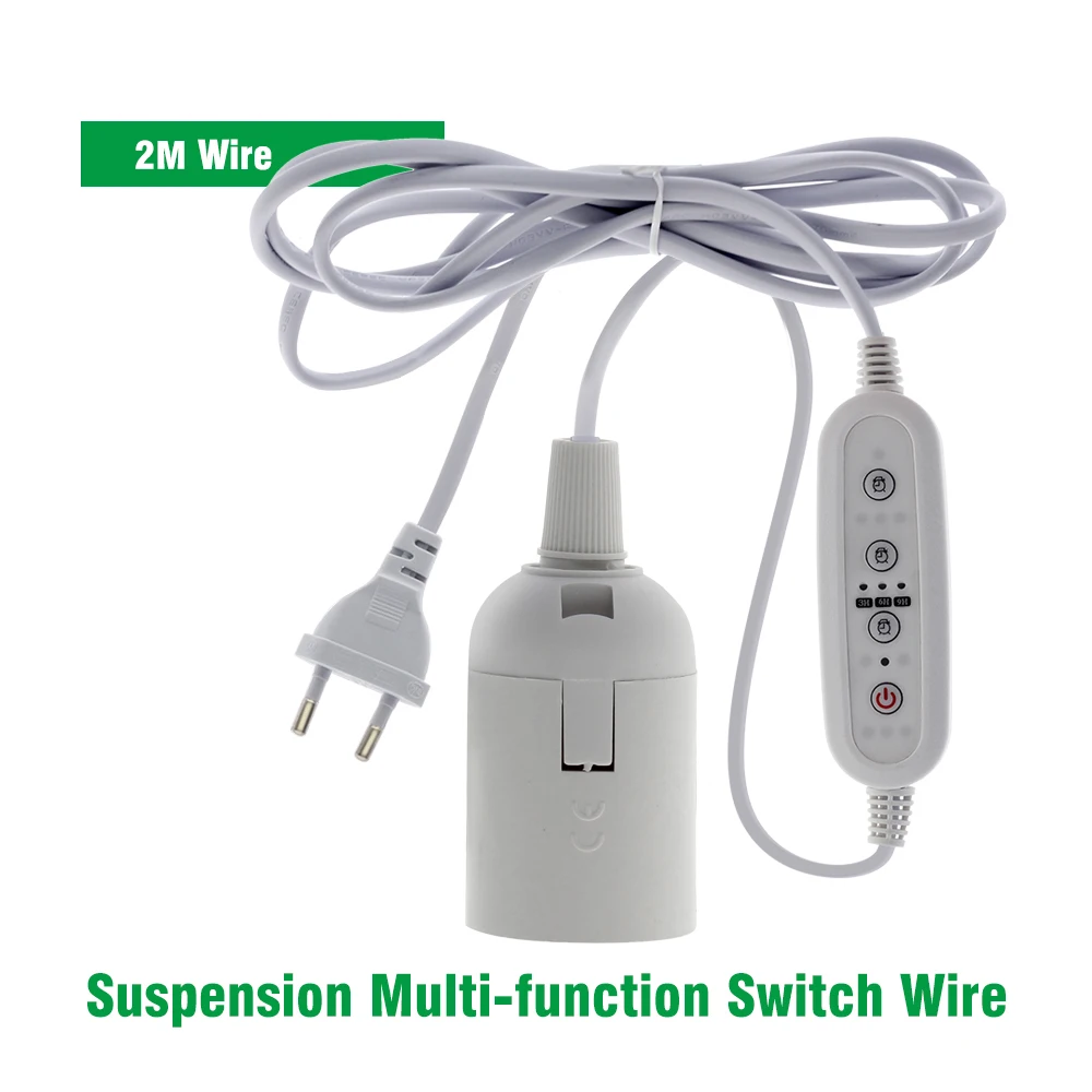 Grow Light Lamp Holder Converter Hoisted E27 Lamp Holder 2M 4M 5M Wire With Timing Switch For Indoor Plant Grow Bulb