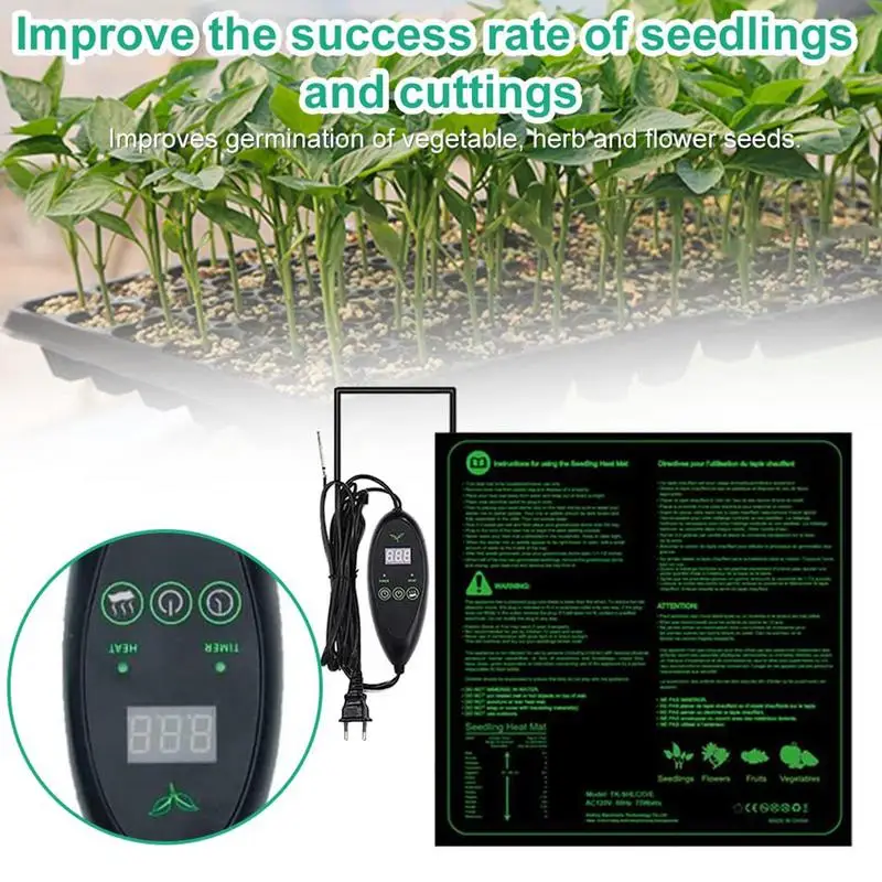 Seedling Heating Mat Waterproof Plant Seed Germination Propagation Clone Starter Pad Greenhouse Garden Supplies 25*50cm/50*50cm