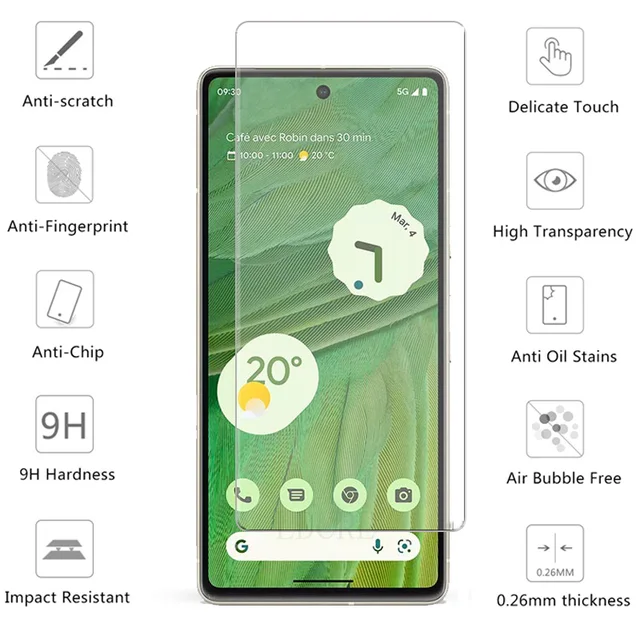 4 шт. закаленное стекло для Google Pixel 9 8 Pro 9A 8A 7 7A 6 6A 5 4A 4 XL 3 9H Защитная прозрачная защитная пленка для экрана Стекло 2