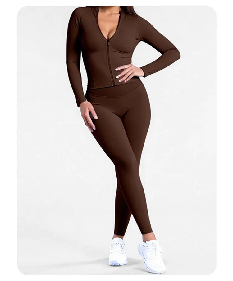 Ensemble Yoga Femme : Legging & Veste Zippée