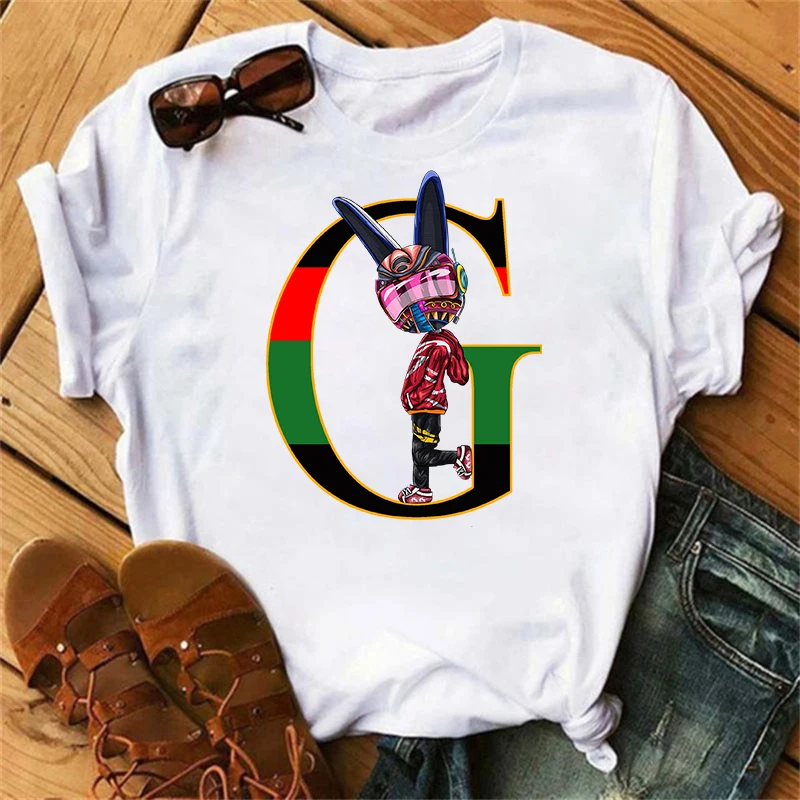 

Women Oversized T-shirt's Fashion Letter G Print Women's Top Summer Crewneck Short Sleeves New Minimalist Style Streetwear