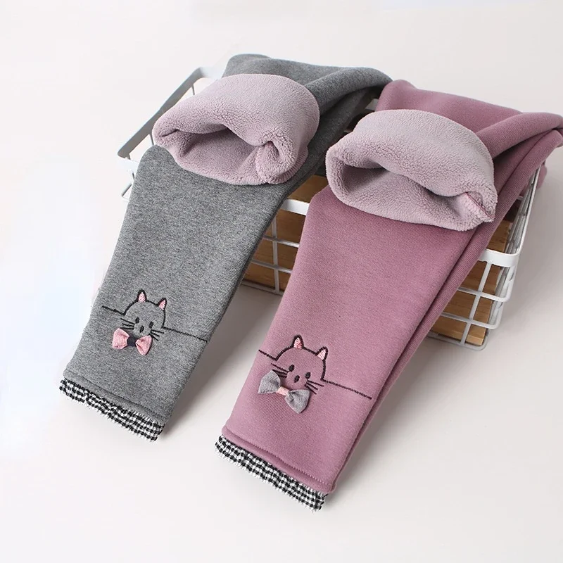 Girls Winter Warm Pants Children Plus Velvet Thickening Outwear Pants Cotton Bow Kids Fleece Trousers Baby Girls skinny Trousers girls pants,kids pants,girls trousers