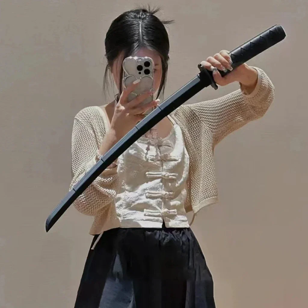 3D Printed Gravity Straight Out Telescopic Samurai Stress Relief Toys Stretchable Cos Props Creative Folding Katana Funny Gifts 3
