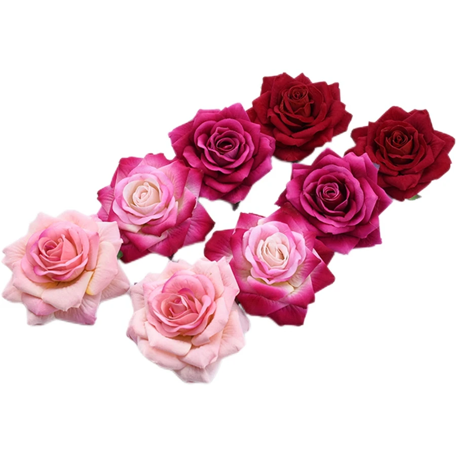 5 Stücke Hochwertige Künstliche Blumen Scrapbooking Seide Rose Diy Blumen Wandkranz für Zuhause Dekorieren Hochzeit Braut Zubehör – Detail 5