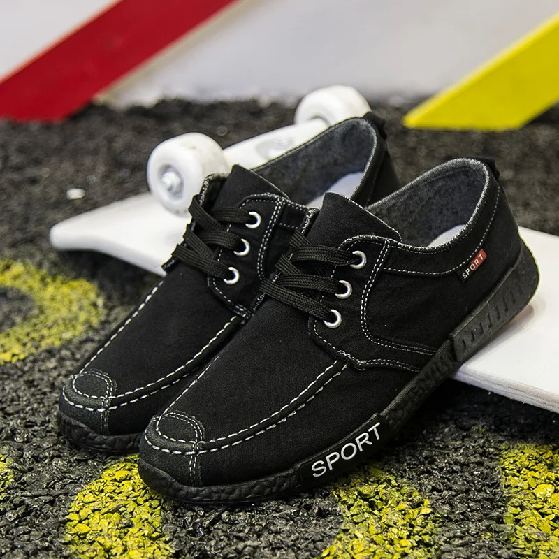 Canvas Shoes for Men 2026 New Breathable Lace-up Men's Casual Shoes Fashion Comfortable Vulcanize Shoes Outdoor Men's Sneakers - 3