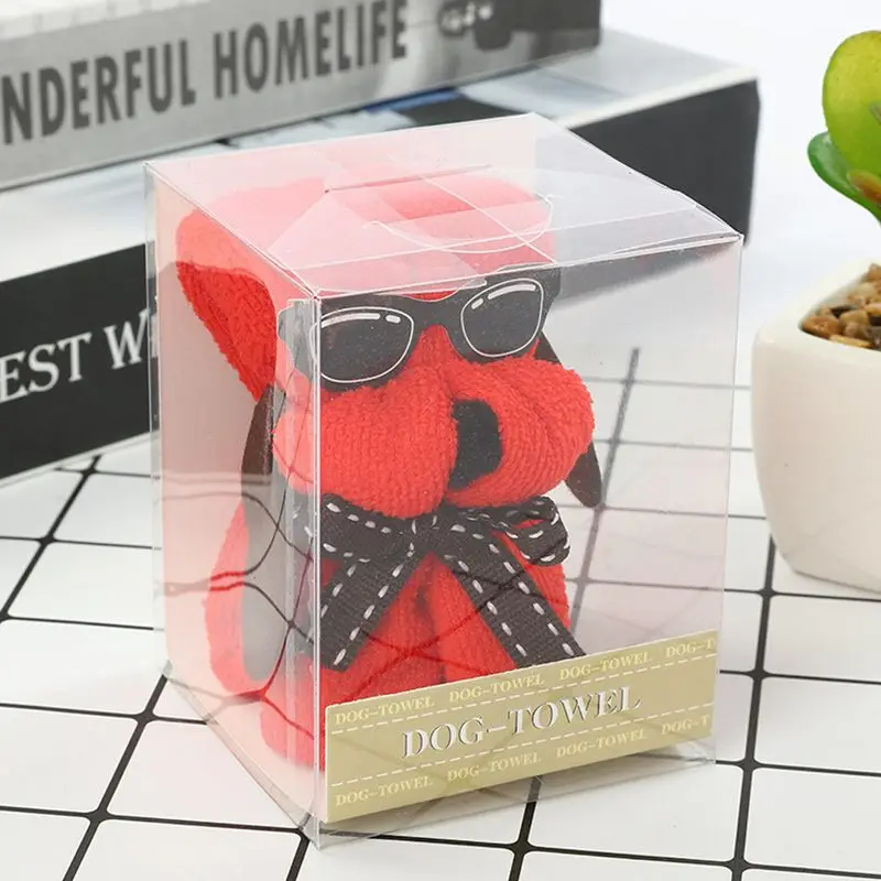 1Pc Cute Dog Cake Shape & Sun Glasses Superfine Fiber Towel, Mother's Day Children's Day Wedding Gifts, Friend Birthday Present 4