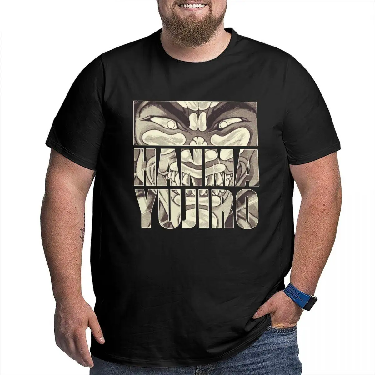

Yujiro Hanma Baki T Shirt Cotton Crewneck Custom Short Sleeve T Shirts For Men
