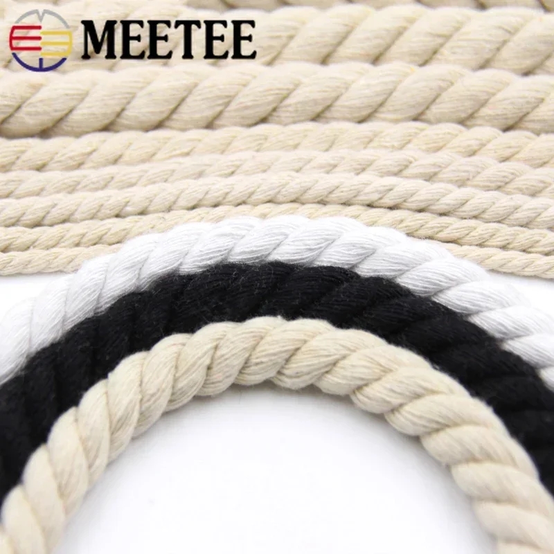 5/10Meters Durable Natural Cotton Cord High Tenacity Twisted Rope for Bag Decoration Macrame Cords DIY Home Textile Accessories