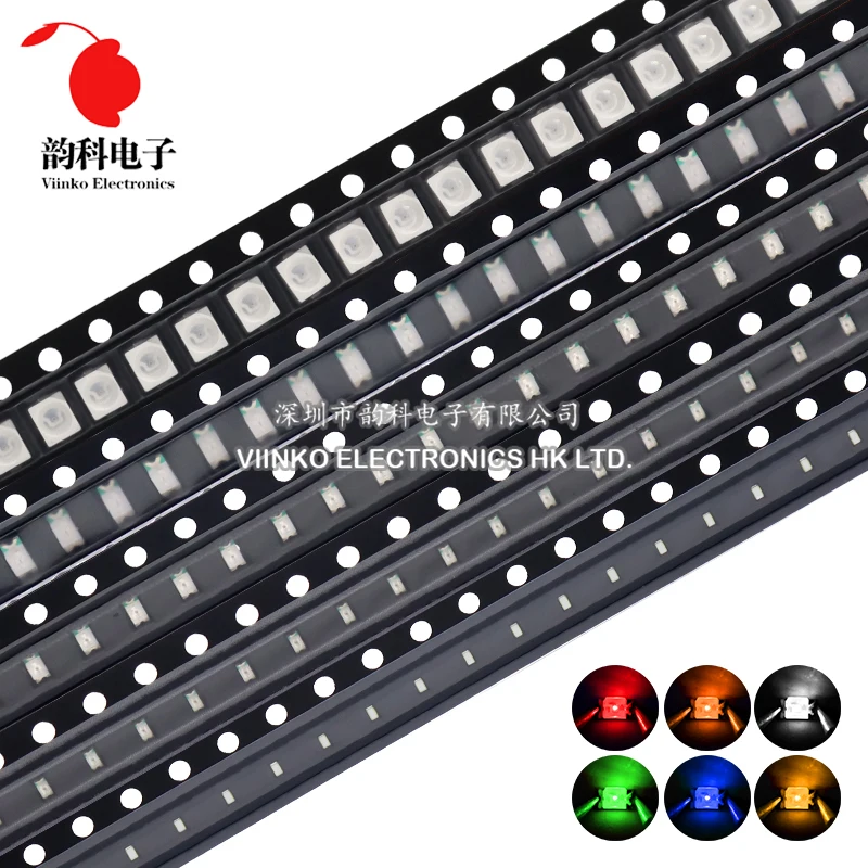 SAMIROB 100 teile/los 0805 SMD LED Weiß Eis Blau Rot Blau Gelb Grün Orange Warm Weiß Rosa Lila RGB 2012 Leuchtdiode – Detail 8