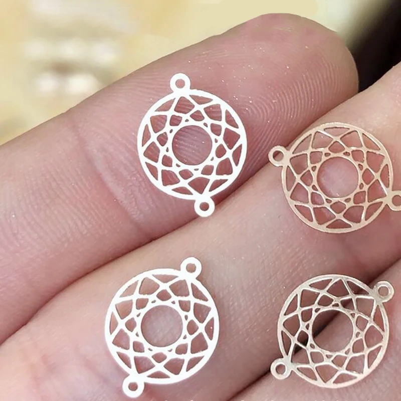 14K Gold Filled 10MM Round Pattern Charm 1/20 14kt Gold Drop Pendant for Jewelry Making DIY Jewelry Accessories Jewelry Findings