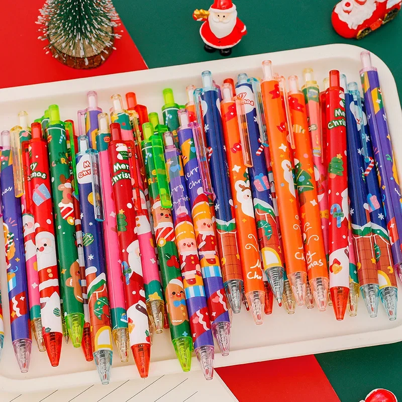 Fuloon 24 Bolígrafos De Navidad Con Cuentas De Plástico A Granel Con 108 Cuentas Surtidas, 24