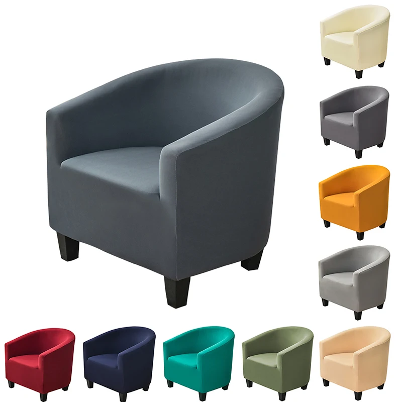 

Solid Color Armchair Sofa Cover Elastic Chair Cover Stretch Single Seater Club Couch Slipcover Living Room Protector Cover 1 Pc
