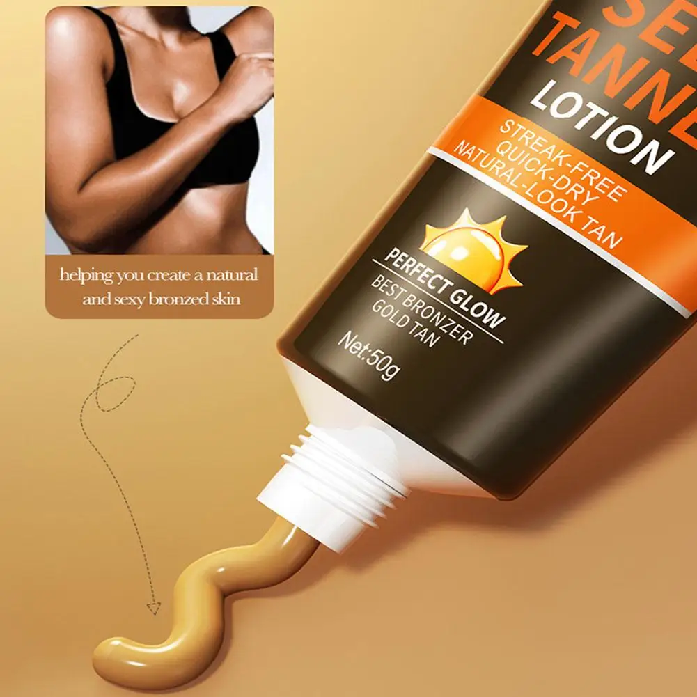 Bronze Tanning Cream & SPF90 Sunscreen Natural Glow Body Bronzer Lotion & UV Isolate Sun Block Cream Face Body Tanning Care Set
