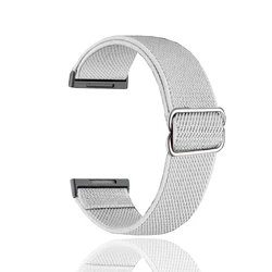 Comfort - Fit Elastic Sports Watchband - Premium Nylon Bracelet Strap Replacement - Fitbit Versa 3 (White)