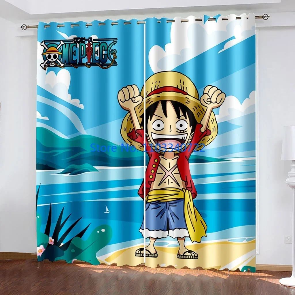 

One Piece Cartoon Monkey D.Luffy Window Curtain 184x215cm 3D Print Blackout Curtains Living Room Bedroom Custom Size Kids Gift