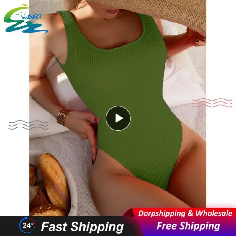 

1PCS Sexy Women One Piece Swimsuit Swimwear Female Solid Push Up Thong Bather Bathing Suit Monokini Brazilian Swimming Suits