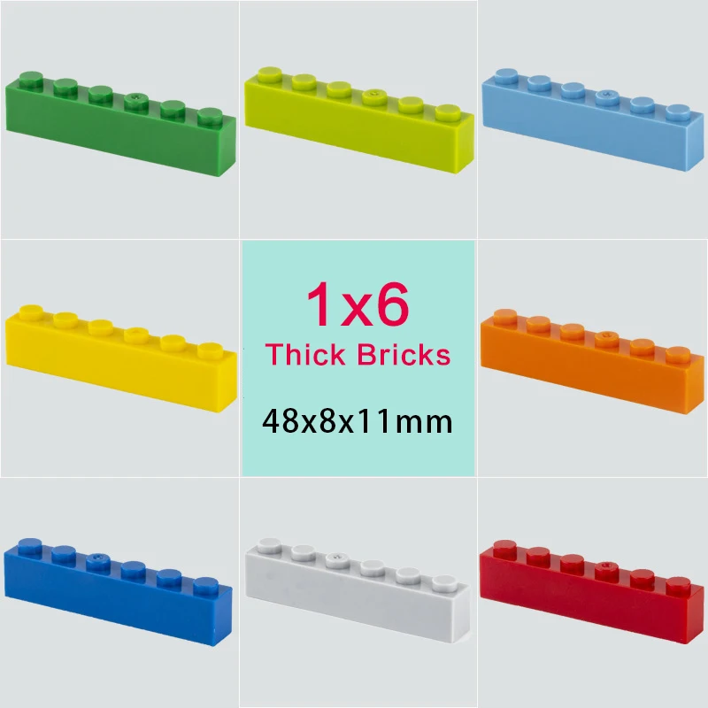 

1x6 Dots Thick Bricks Blocks MOC Creative Educational Toys Building Assemblage Kids Learning Gift Size Compatible Brand 3009