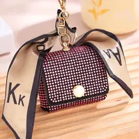 New Zero Wallet Set with Diamond Mini Bag Keychain Pendant Silk Scarf Fashion Mouth Red Envelope Earphone Earline 2