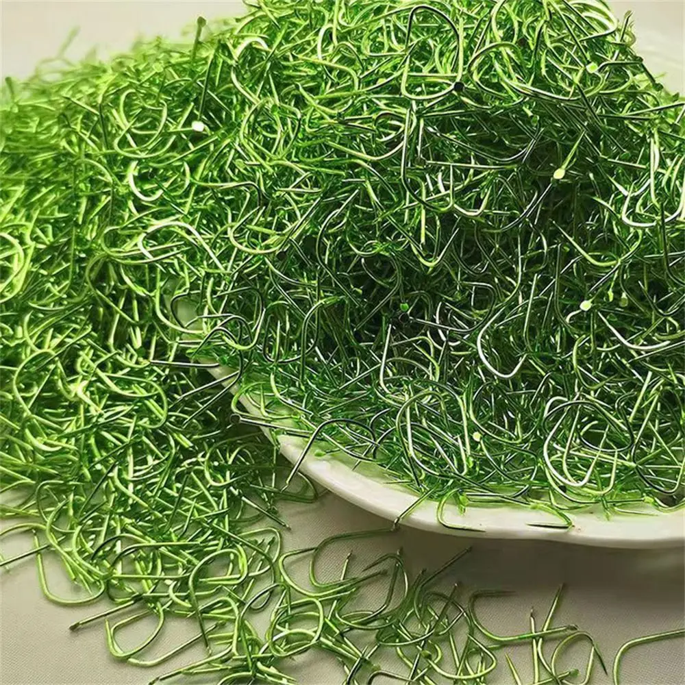 50PcsFlatSleeveHookwithBarbswithoutBarbsGreenSleeveThinLong