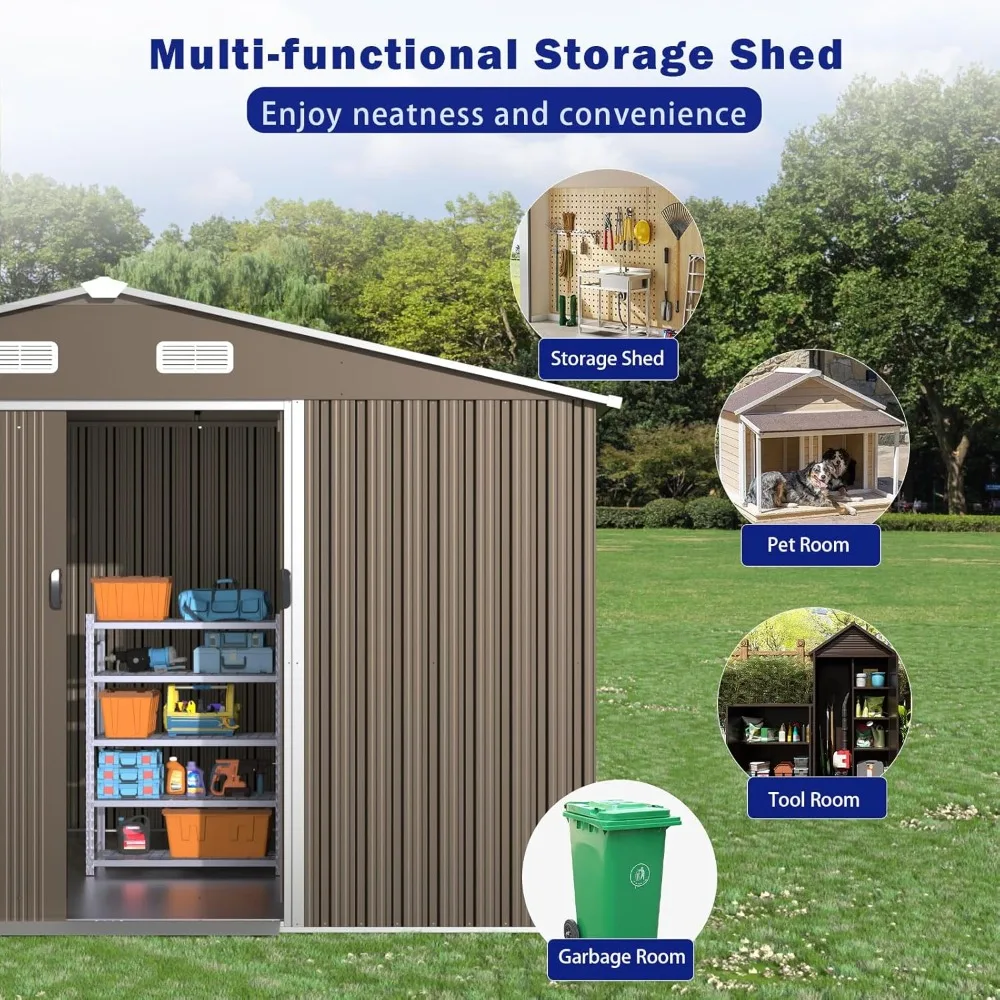 Popular 10'x8' Galvanized Metal Outdoor Storage Shed 4