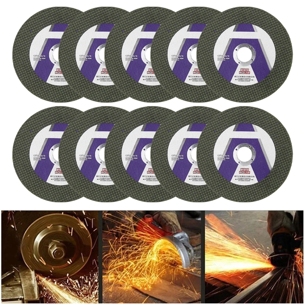 Sanding Discs 10Pcs 107mm Metal Cutting Disc Resin Grinding Wheel Saw Blade Double Mesh 16mm Bore Woodworking Tools Angle Grinder Accessories