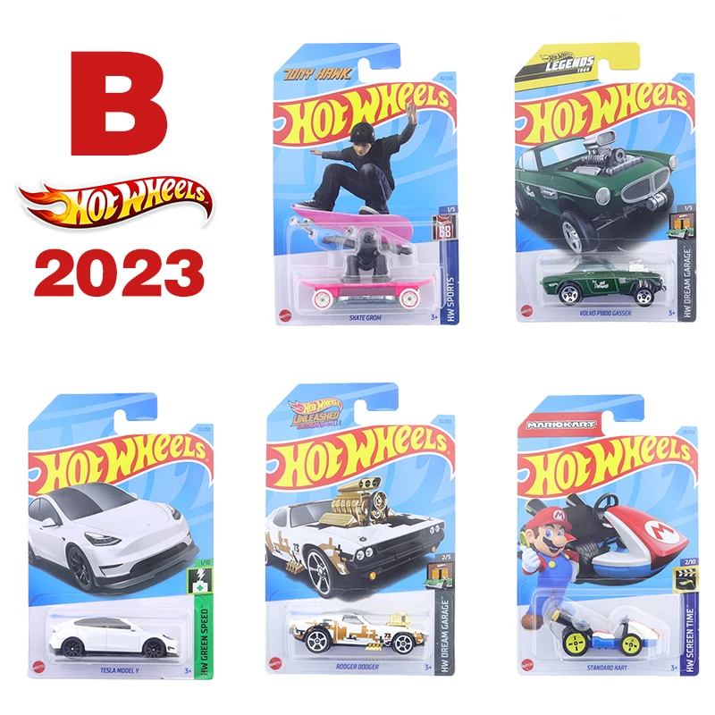 2023B Original Hot Wheels Modello Di Auto In Lega Tesla Model Y 84 Mustang Svo Kool Kombi Boy Collection Toy Regalo Di Compleanno