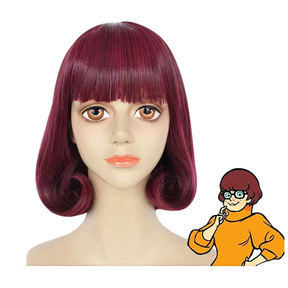  Halloween Velma Costume Adult Women Red Skirt Cosplay Outfit  with Accessories Bob Wig Shirt Glasses Magnifier Socks RA033XS : Clothing,  Shoes & Jewelry