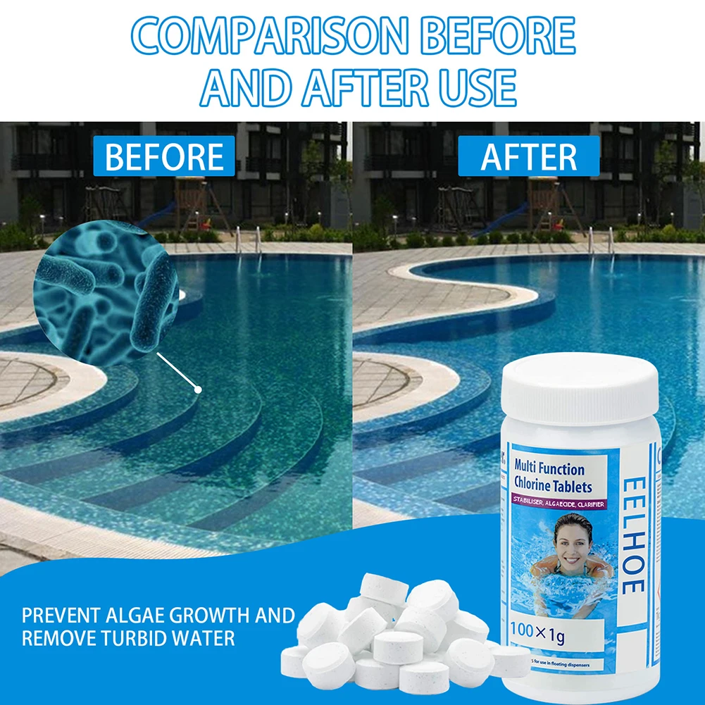 Pool Cleaning Tablet Floating Chlorine Tub Cleaner Chemical Dispens #vt 100 PC 