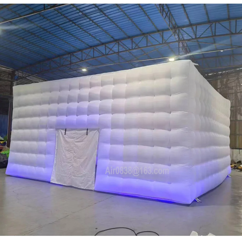 8x8x4m Large White Inflatable Night Club Disco Cube Party Tent Cube Wedding Tent Square Gazebo Event Shelter Portable Pavilion 2