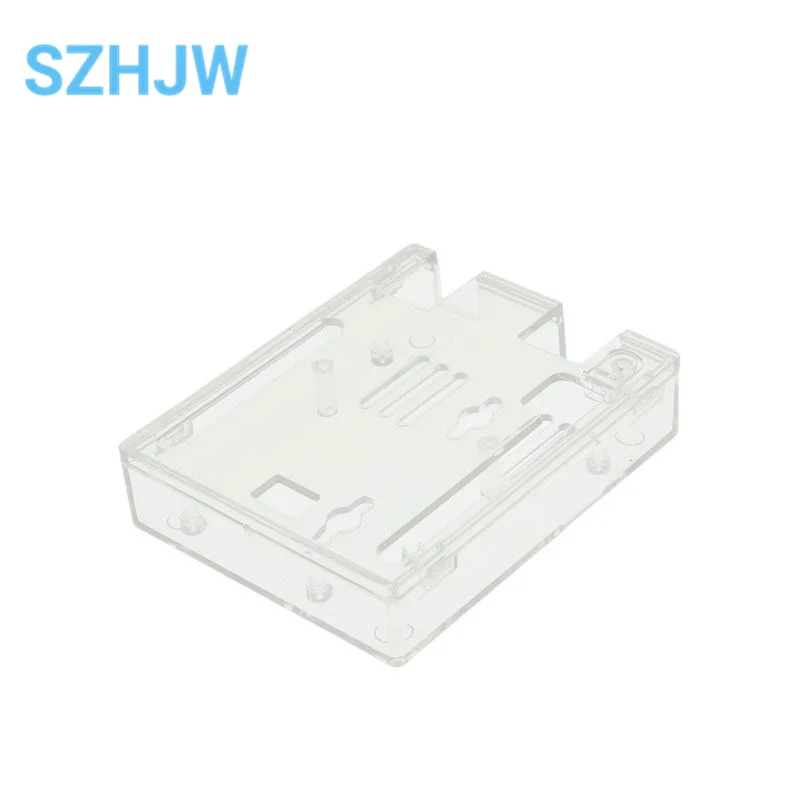 Sleek Black ABS Plastic Electronics Enclosure with Transparent Lid