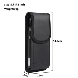 Nylon Leather Universal Phone Belt Clip Case Waist Bag Holster Cover ((S) 4.7 - 5.4 Inch)