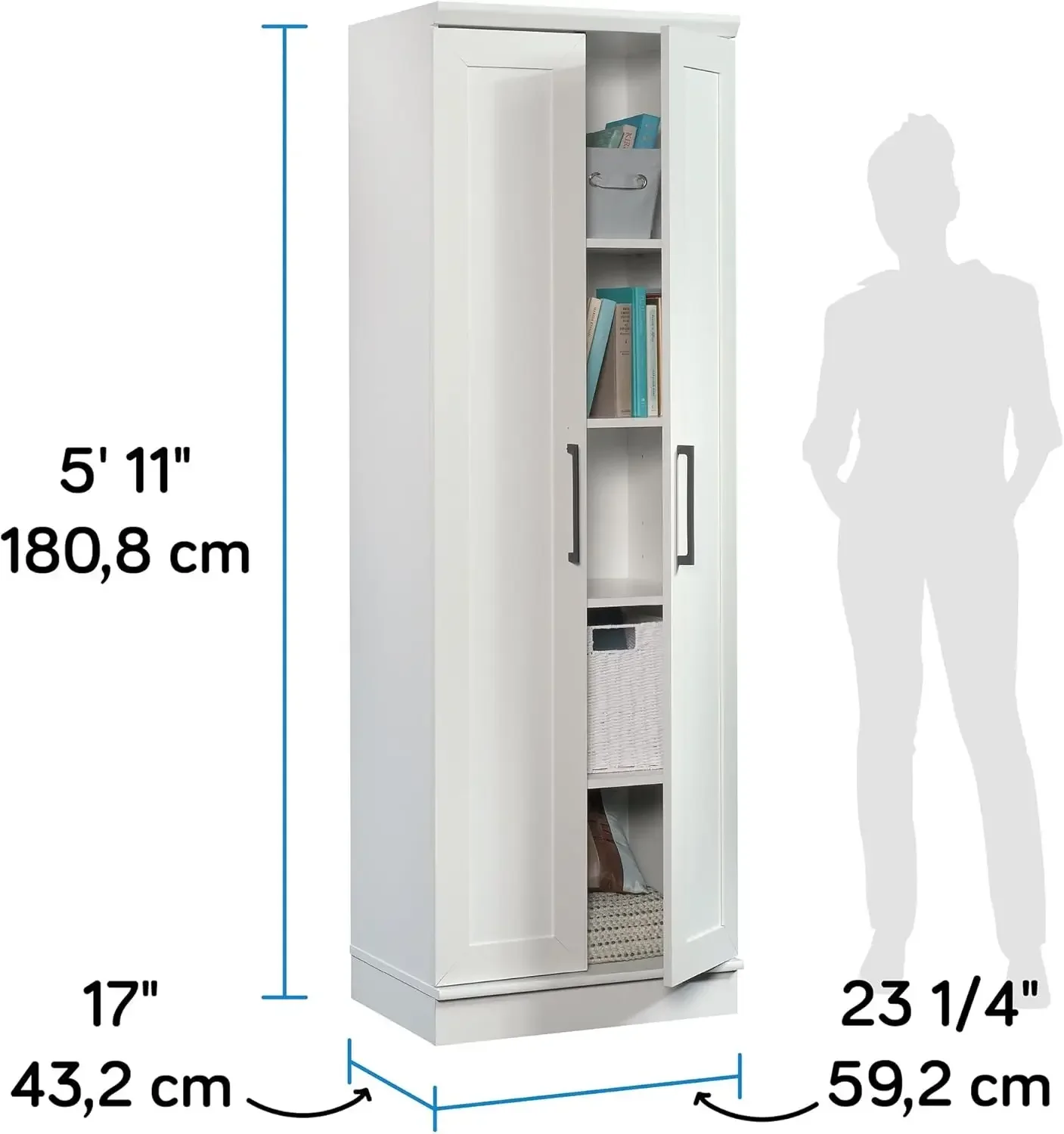 NEW-HomePlus Storage Cabinet/ Pantry cabinets, Soft White finish
