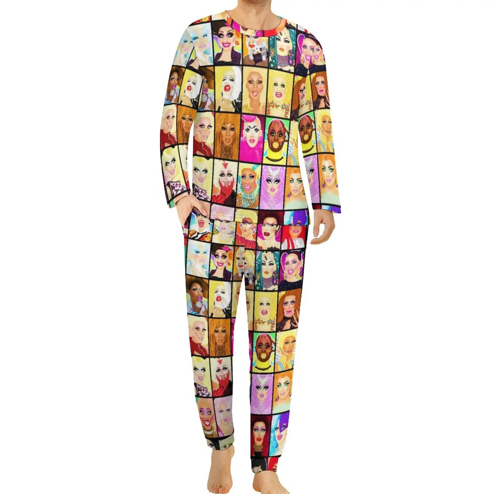 

LIFE IS A DRAG Drag Queen Pajamas Men Rpdr Rupauls Drag Race Lgbt Warm Nightwear Autumn Long Sleeves 2 Pieces Custom Pajama Sets