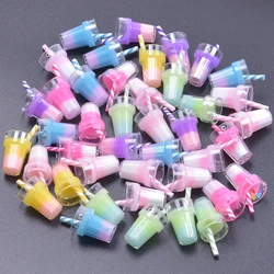 10/30/50/100pcs Cute Colorful Resin 3D Drink Bottle Charms Pendant For Jewelry Making Diy Earrings Keychain Handmade Accessories