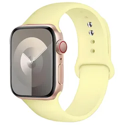 Premium Silicone Strap for Smartwatch - Durable and Stylish Bracelet Replacement Band (41 Cream Yellow)