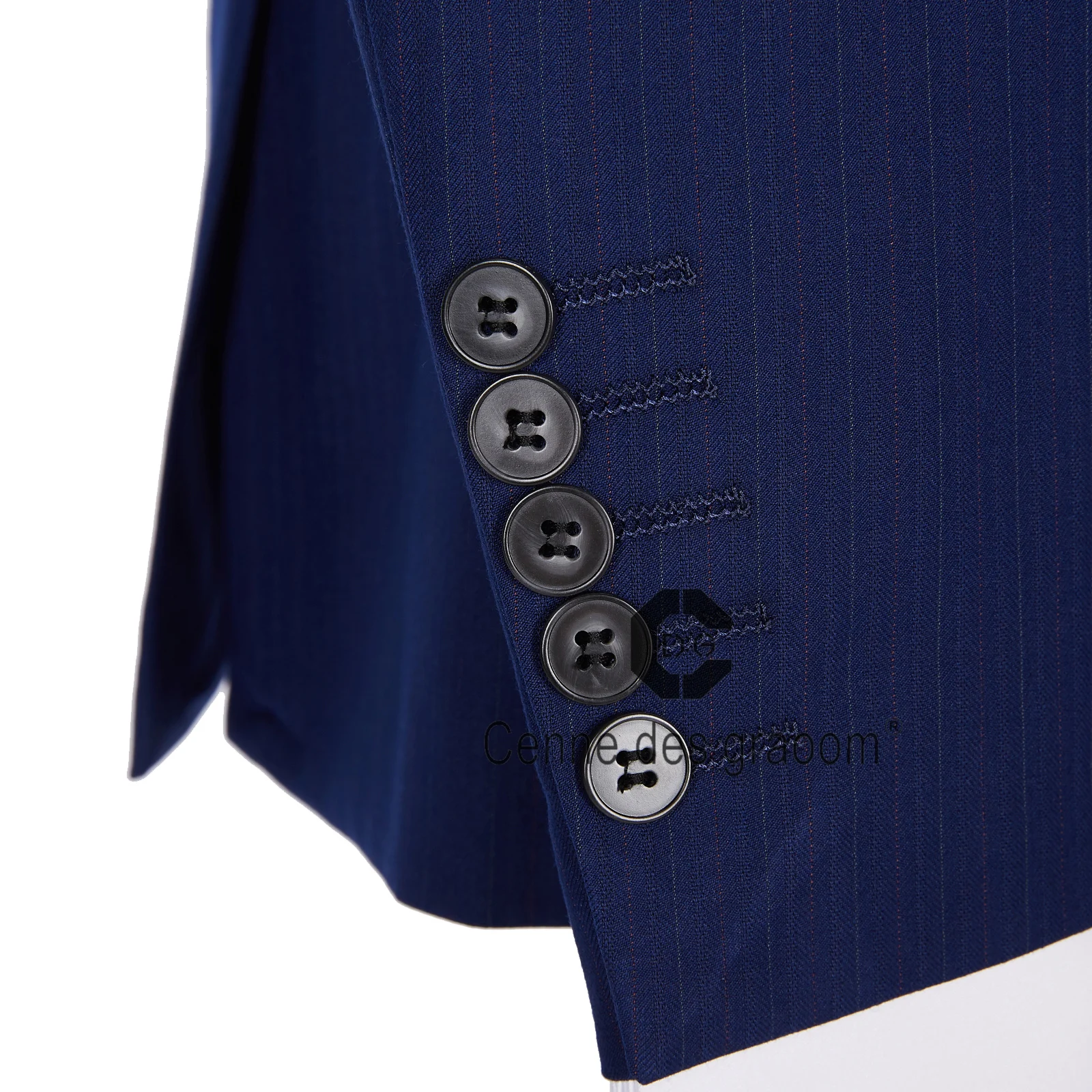 Cenne Des Graoom 2023 Latest Coat Design Men Suits Tailor-Made 3 Pcs Set Stripe Blazer Vest Pants Casual Wedding Costume Homme 5