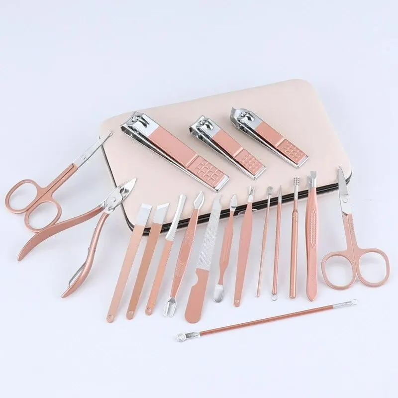 Manicure Set Pedicure Kit 18 Pieces Stainless SteelNail Scissors Care Tools