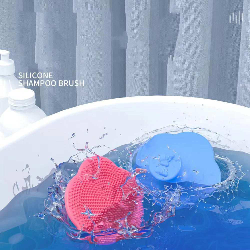 Baby Silicone Shampoo Brush Newborn Infants Washing Hair Tool Bath Mud Rubbing Brush Baby Head Massage Items