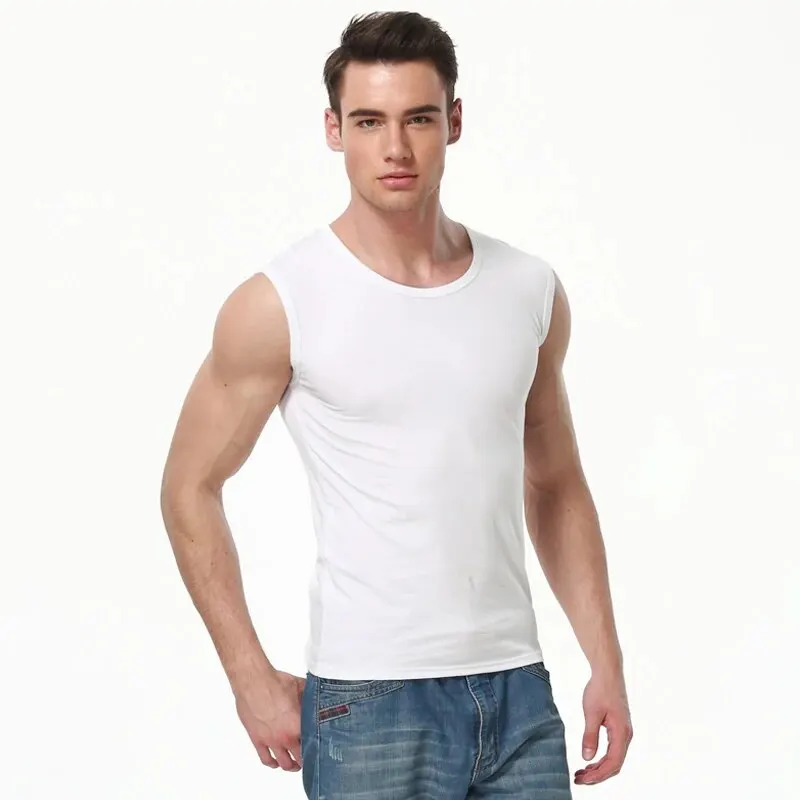 1/3/5 pcs Men's Cotton Sleeveless Thin Vest Young Men's Wide-shouldered Sports Fitness Slim Vest Thin Joker Tight Vest Breathabl
