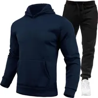 Ensemble de survêtement 2 pièces pour hommes et femmes, sweats à capuche décontractés, optique de document solide, pull et pantalon long, jogging Smile, sports trempés, automne, nouveau 4