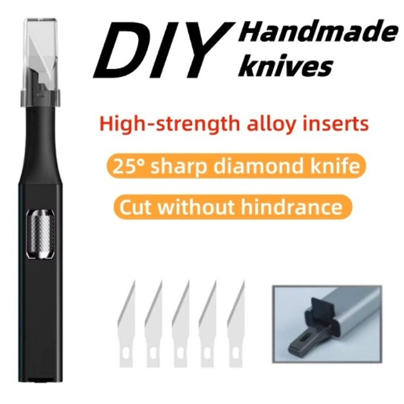 Non-Slip Metal Carving Scalpel Knife Tools Kit Cutter Engraving Craft Knives+5pcs Blades Mobile Phone PCB DIY Repair Hand Tools