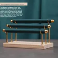 Solid wood golden three-layer ring rack Green